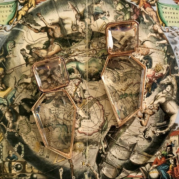 Clear Acrylic Asymmetric Drop Earrings - Picture 3 of 3